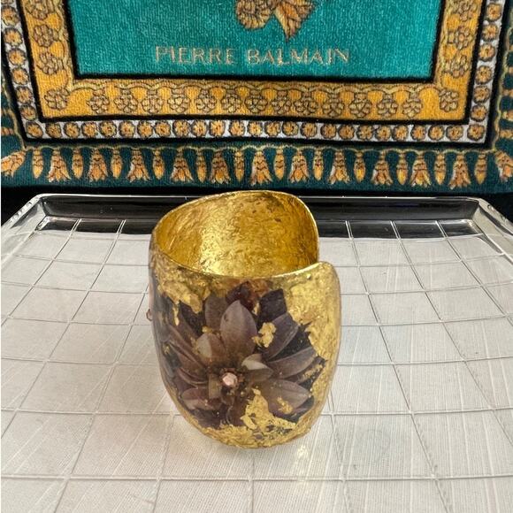 ÉVOCATEUR Artisan Luxury 22k Gold Leaf Cuff NWOT - Picture 6 of 7